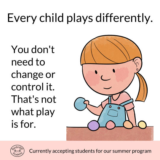 doodle of child lining up toys with words saying every child plays differently. You don't need to change or control it. That's not what play is for